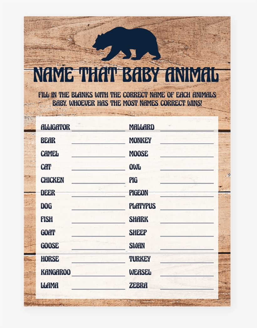 Name The Baby Animal Free Printable
