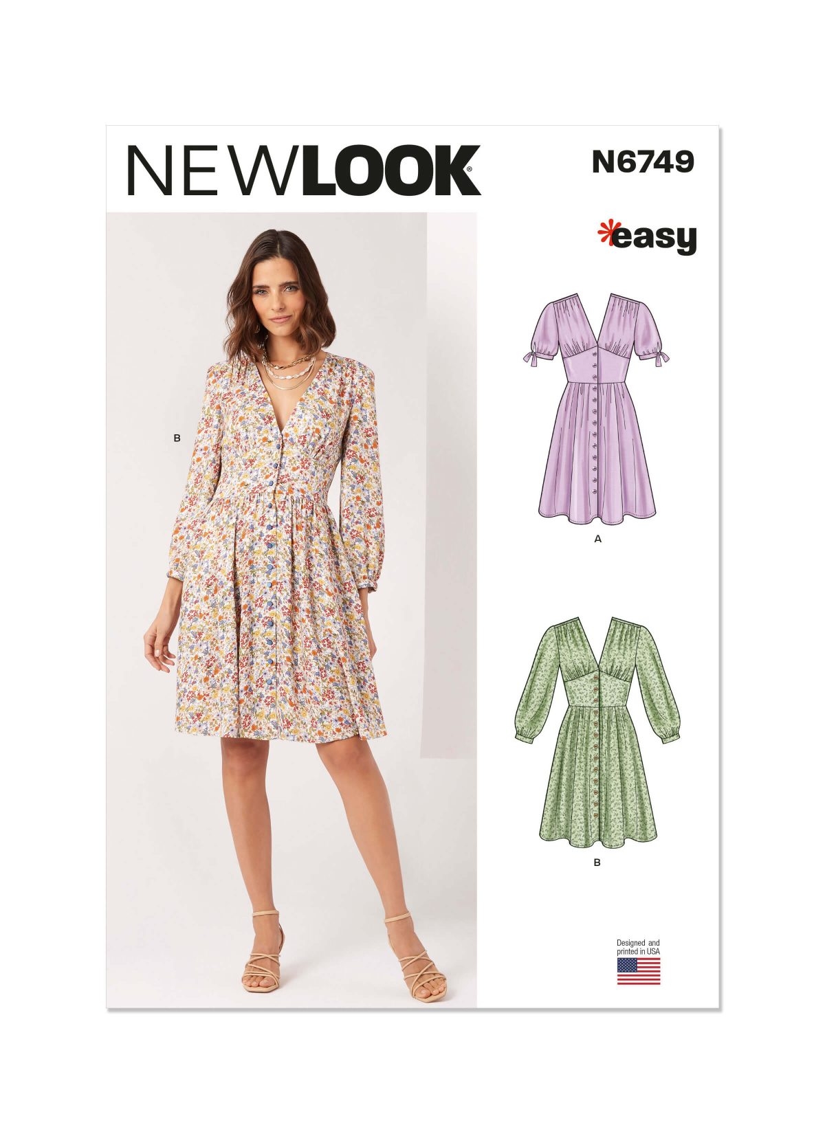 New Look Sewing Pattern N6749 Misses Dress With Sleeve Variations Sewdirect