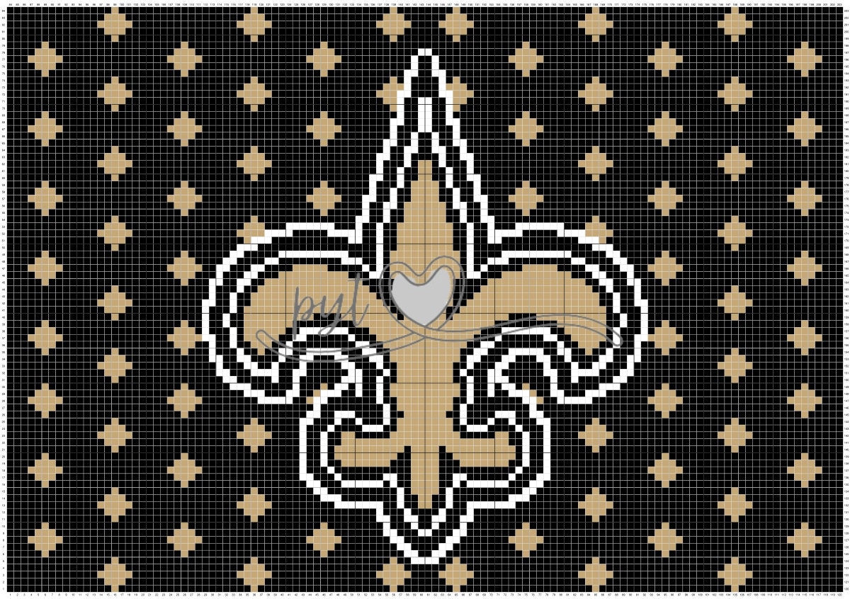 New Orleans Saints C2C Blanket Pattern Etsy