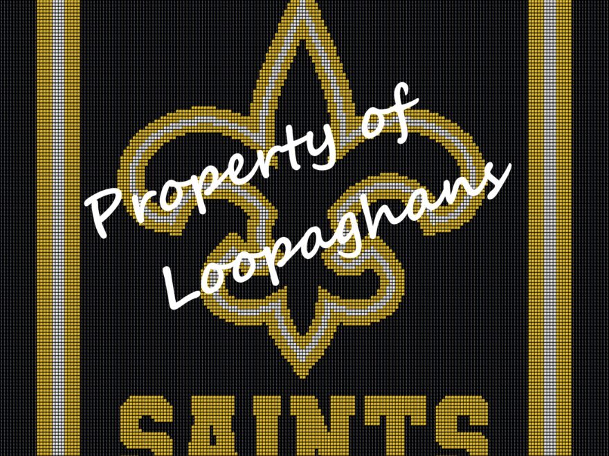 New Orleans Saints Crochet Pattern AFGHAN Graph Loopaghans Custom Crochet Gifts