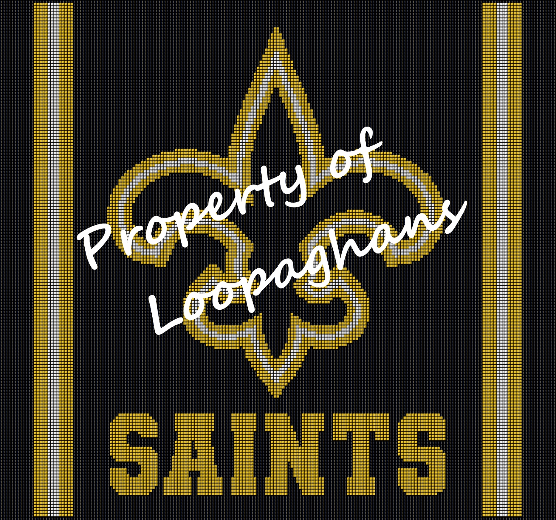 New Orleans Saints Crochet Pattern AFGHAN Graph Loopaghans Custom Crochet Gifts