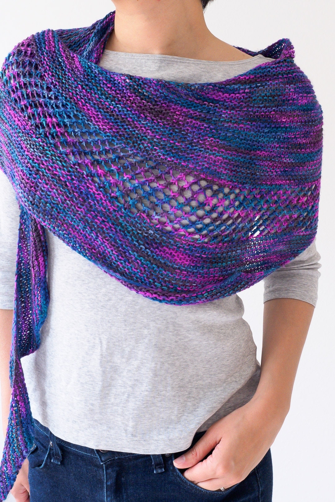New Paths Shawl Free Knitting Pattern One Dog Woof