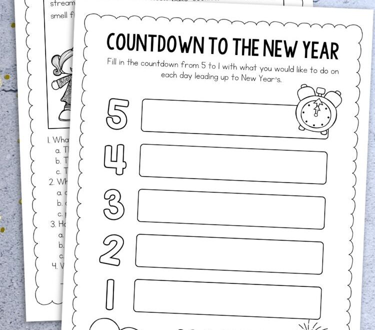 New Year Activity Sheets Fun And Educational Printable For Kids