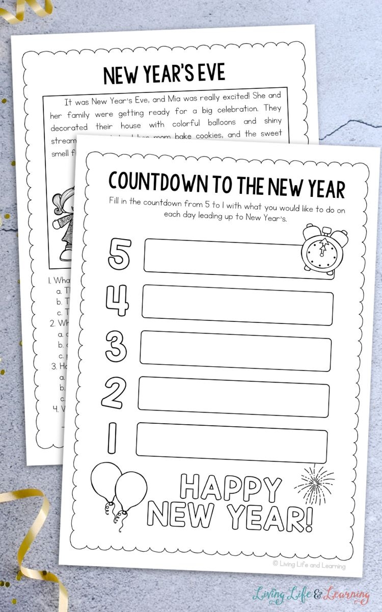 New Year Activity Sheets Fun And Educational Printable For Kids