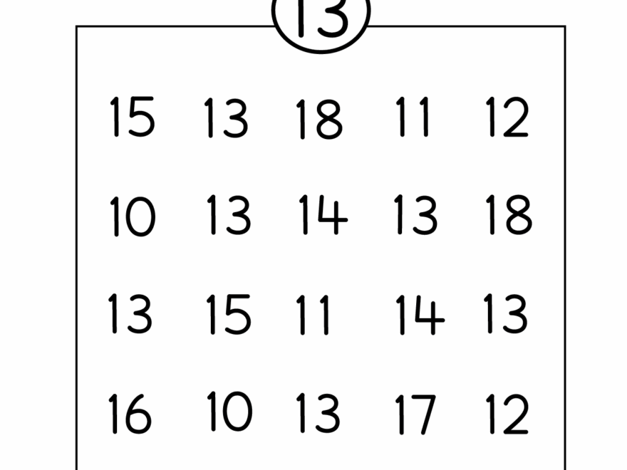 Number 13 Writing Counting And Identification Printable Worksheets For Children