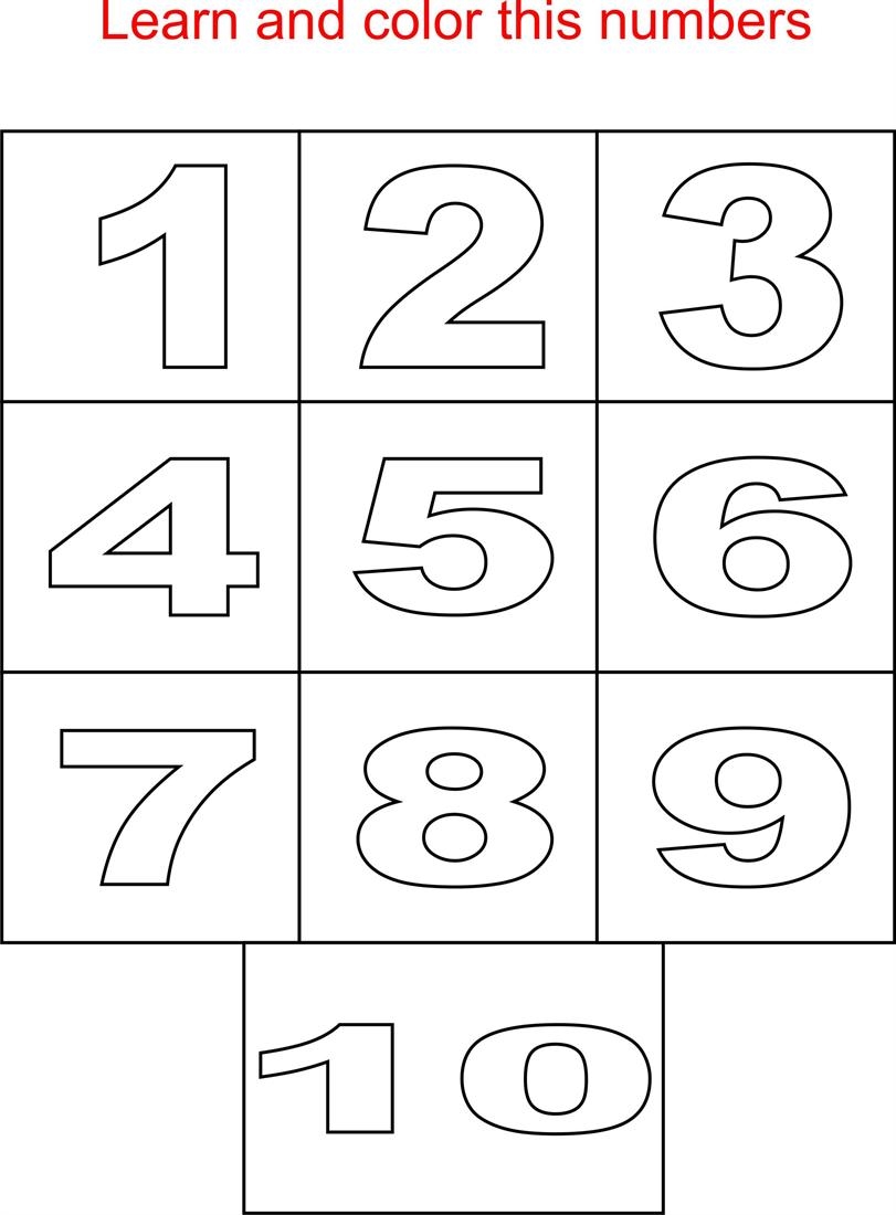 Numbers Coloring Page Free Printable