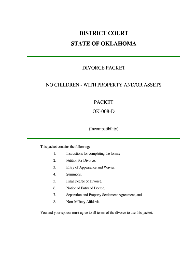 Oklahoma Divorce Forms Pdf Fill Out Sign Online DocHub