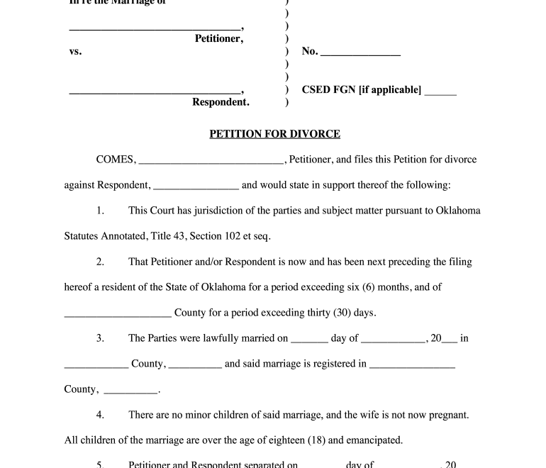 Oklahoma Divorce Papers Pdf Download Fill Out Sign Online DocHub