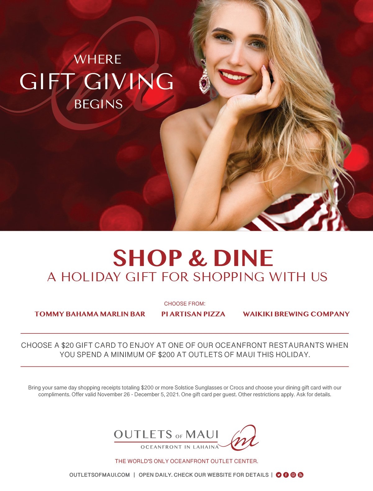 Printable Gift Certificate Maui Restaurants