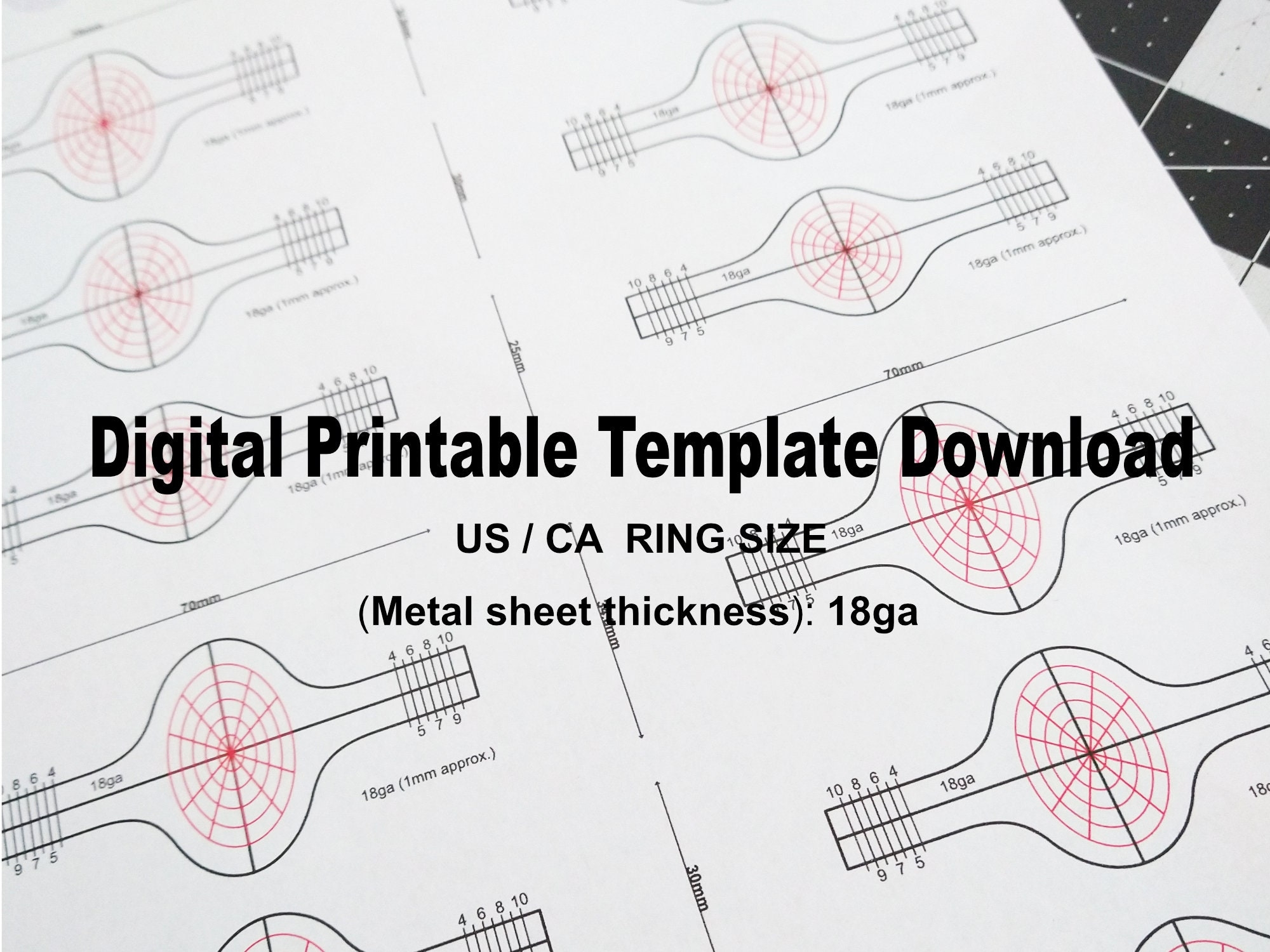 Printable Ring Shank Template
