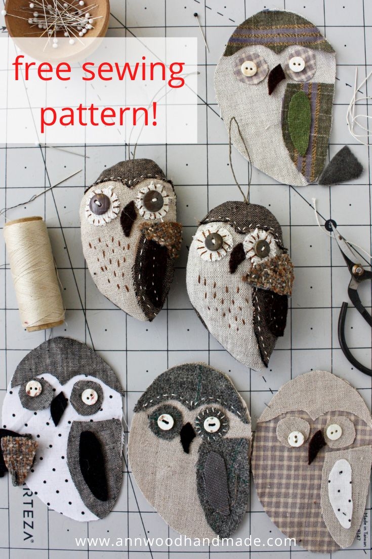 Owl Ornament Free Sewing Pattern