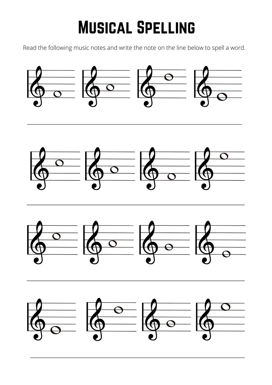 Reading Music Worksheets Printable