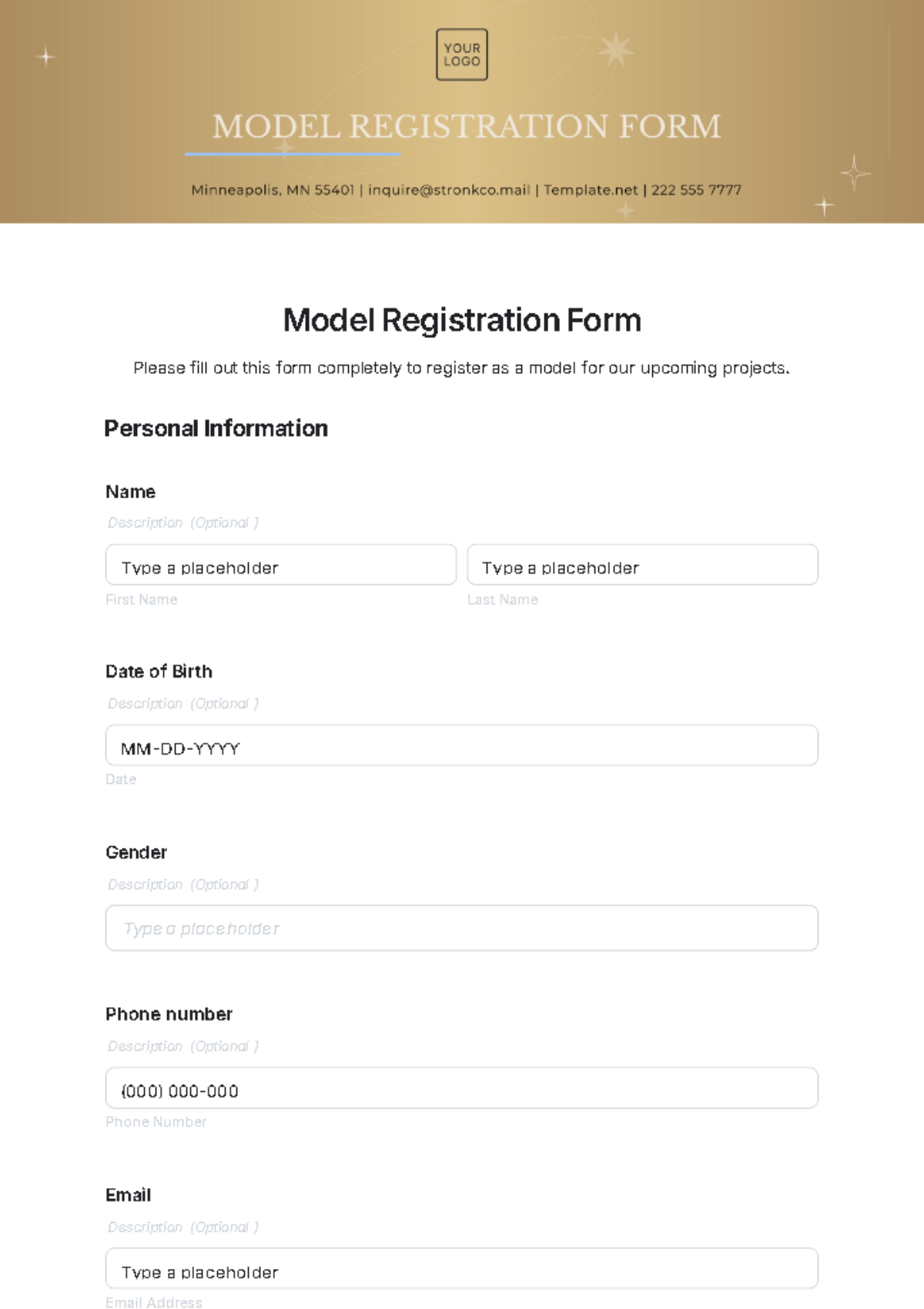 Page 2 Free Registration Form Templates To Edit Online