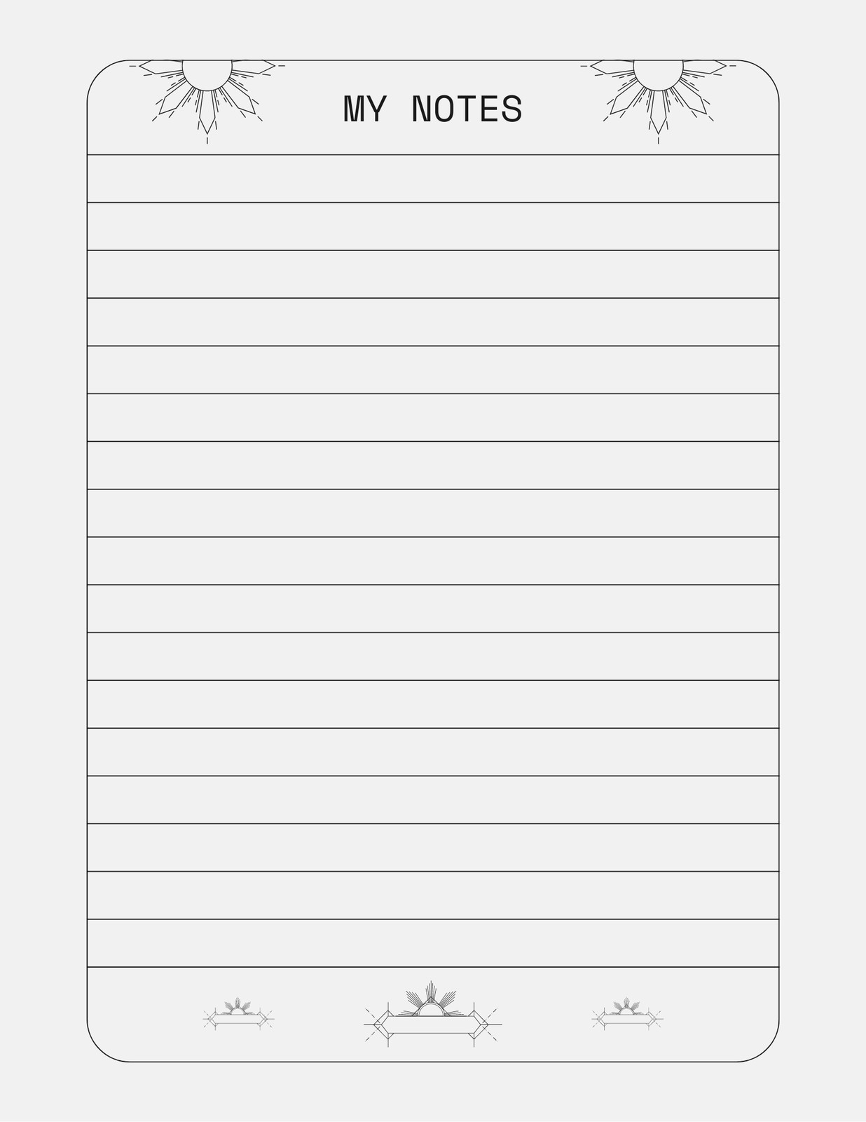 Free Printable Page For Notes