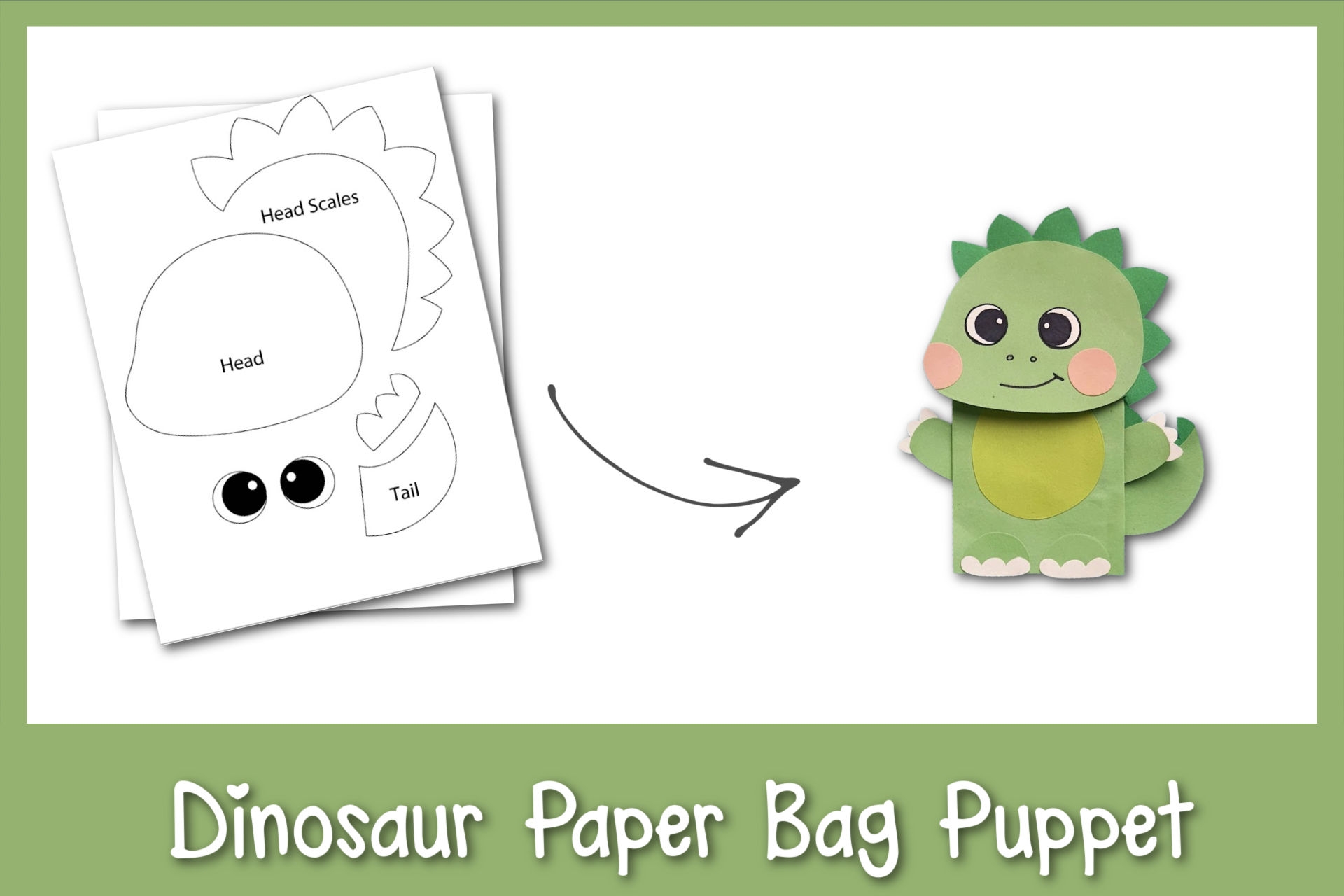 Paper Bag Dinosaur Puppet Frosting And Glue Easy Crafts Games Recipes And Fun