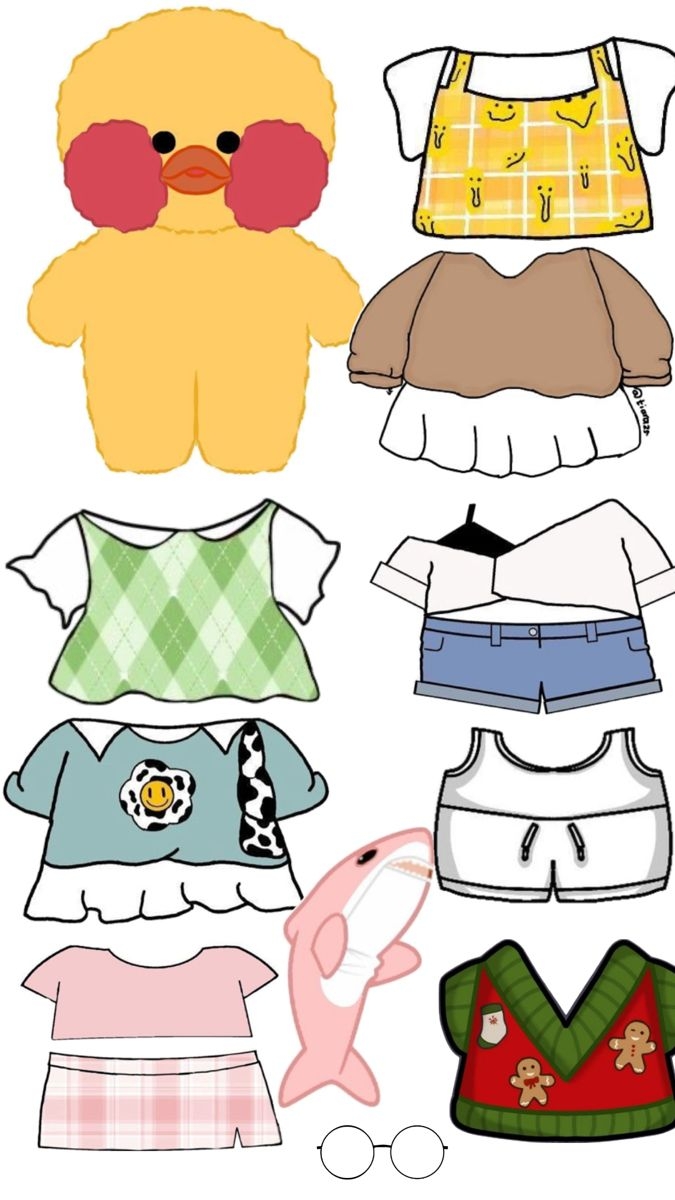 Paper Doll Clothes With Different Types Of Clothing