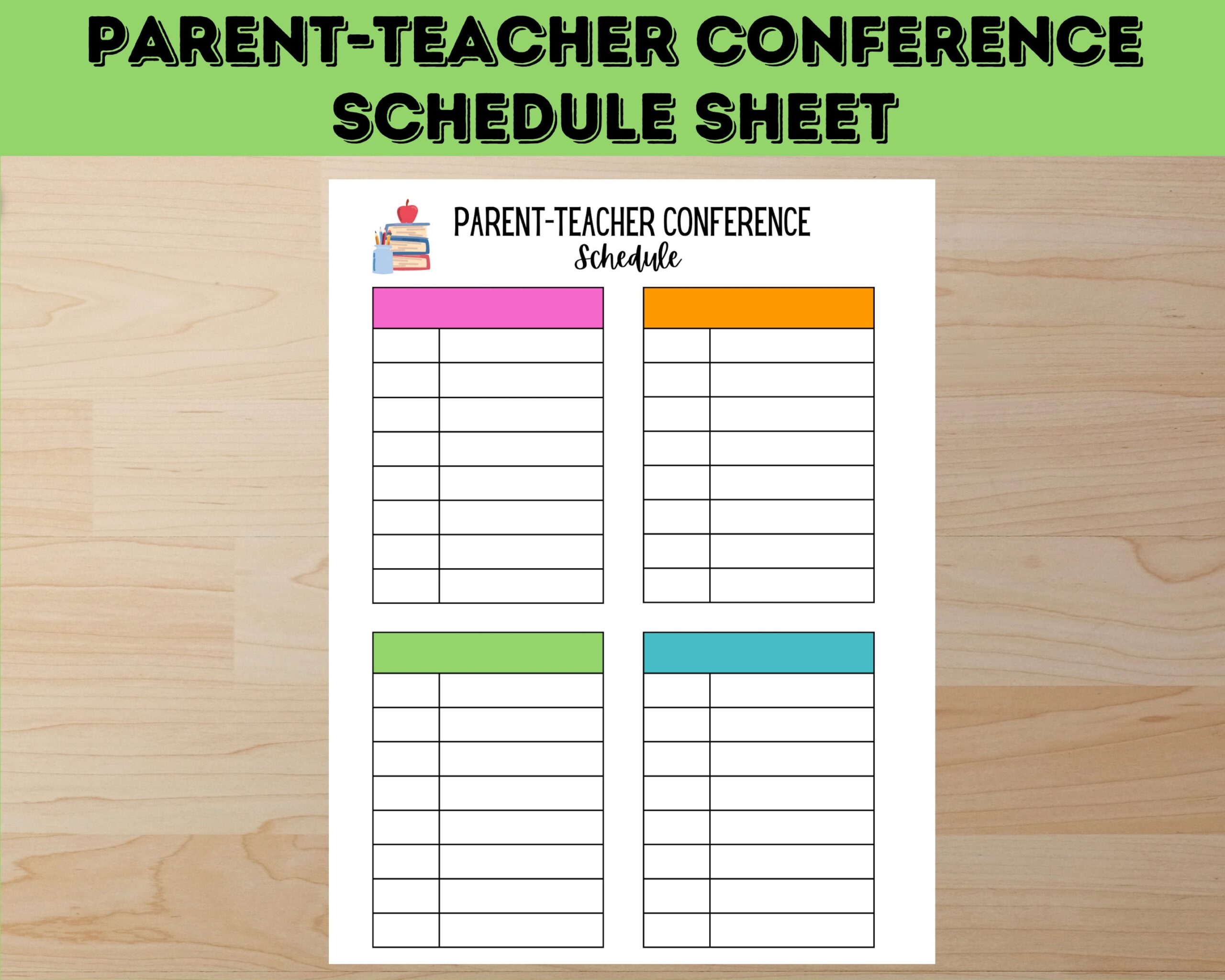 Parent teacher Conference Schedule Sheet Etsy