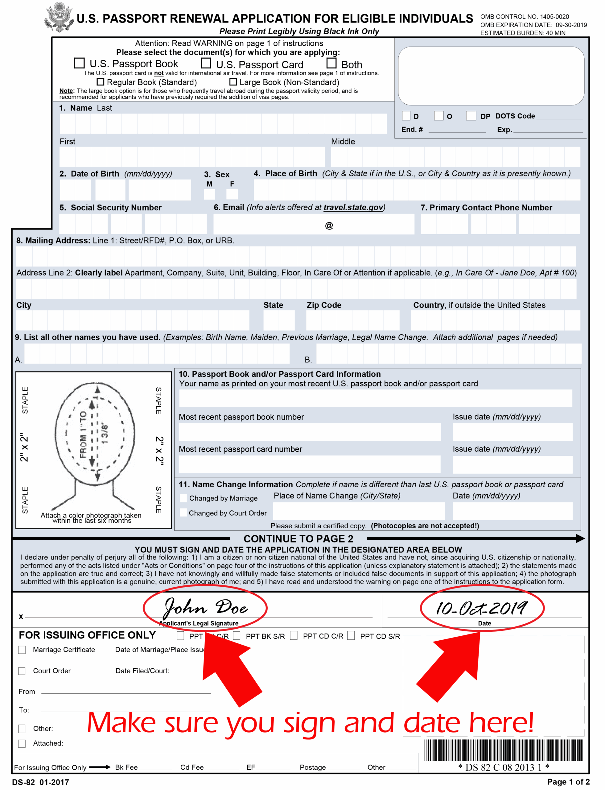 Us Passport Free Ds 82 Form Printable