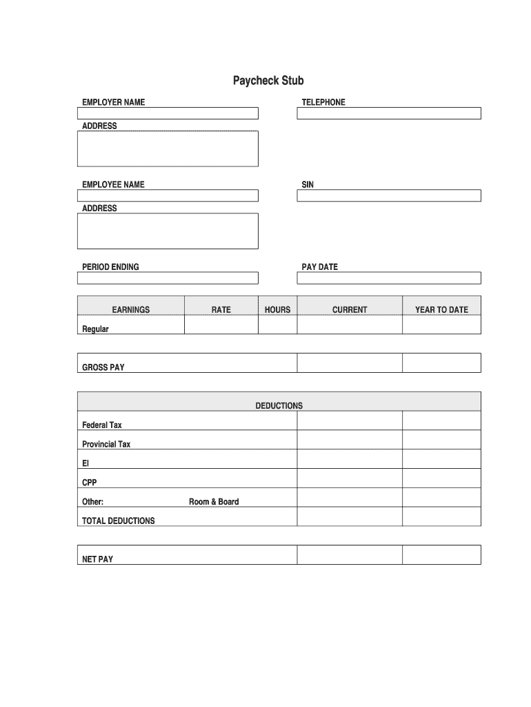 Free Online Printable Check Stubs