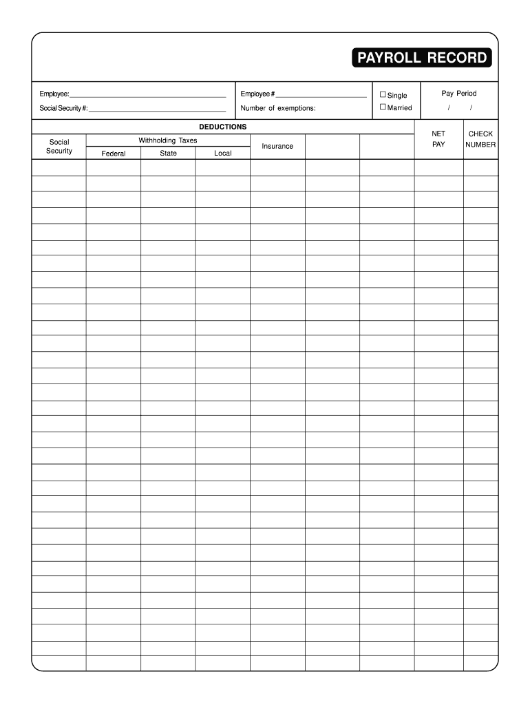 Payroll Template Fill Online Printable Fillable Blank PdfFiller
