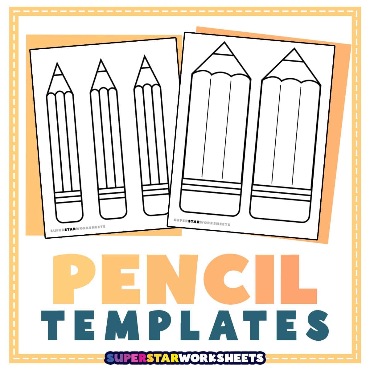 Pencil Template Free Printables Superstar Worksheets