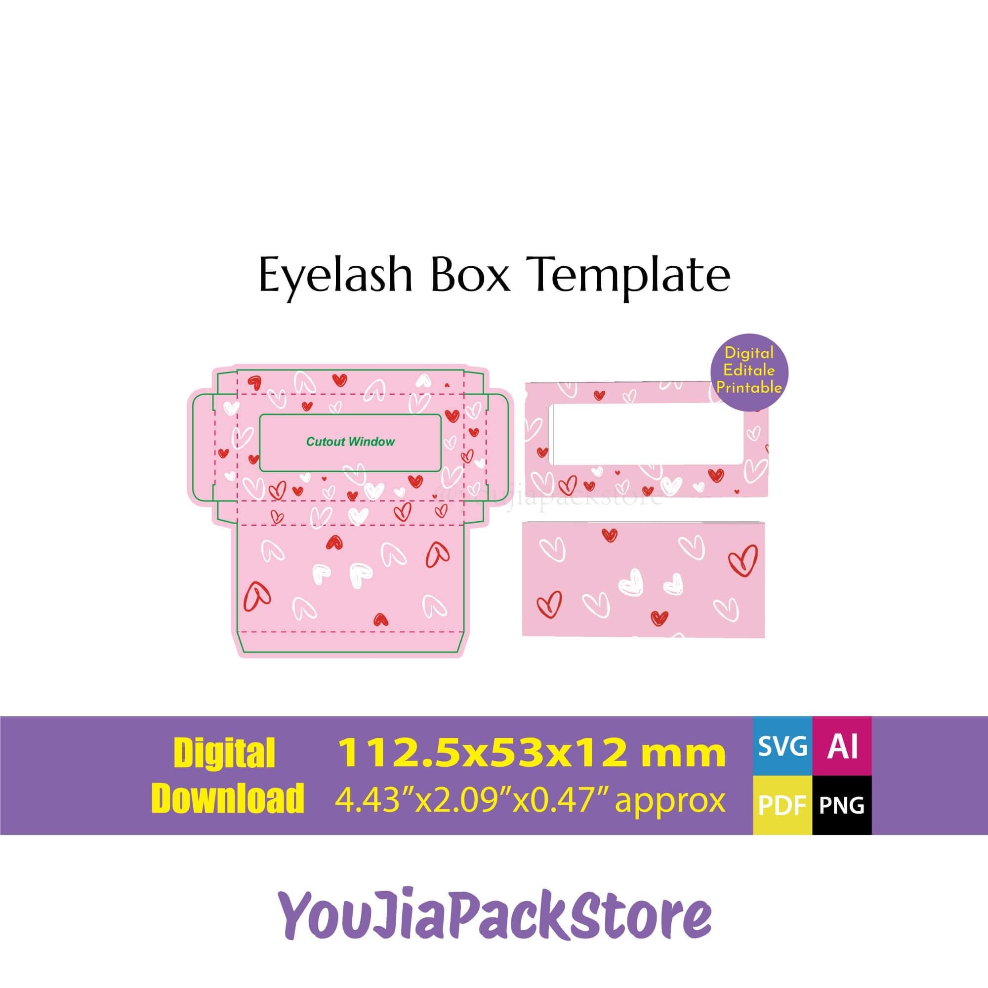 Printable Eyelash Box Template