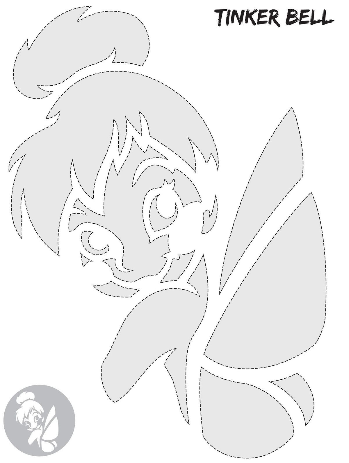 Pin By Kari Museus On Disney Clip Art Halloween Pumpkin Stencils Pumpkin Carving Patterns Tinkerbell Pumpkin Stencil