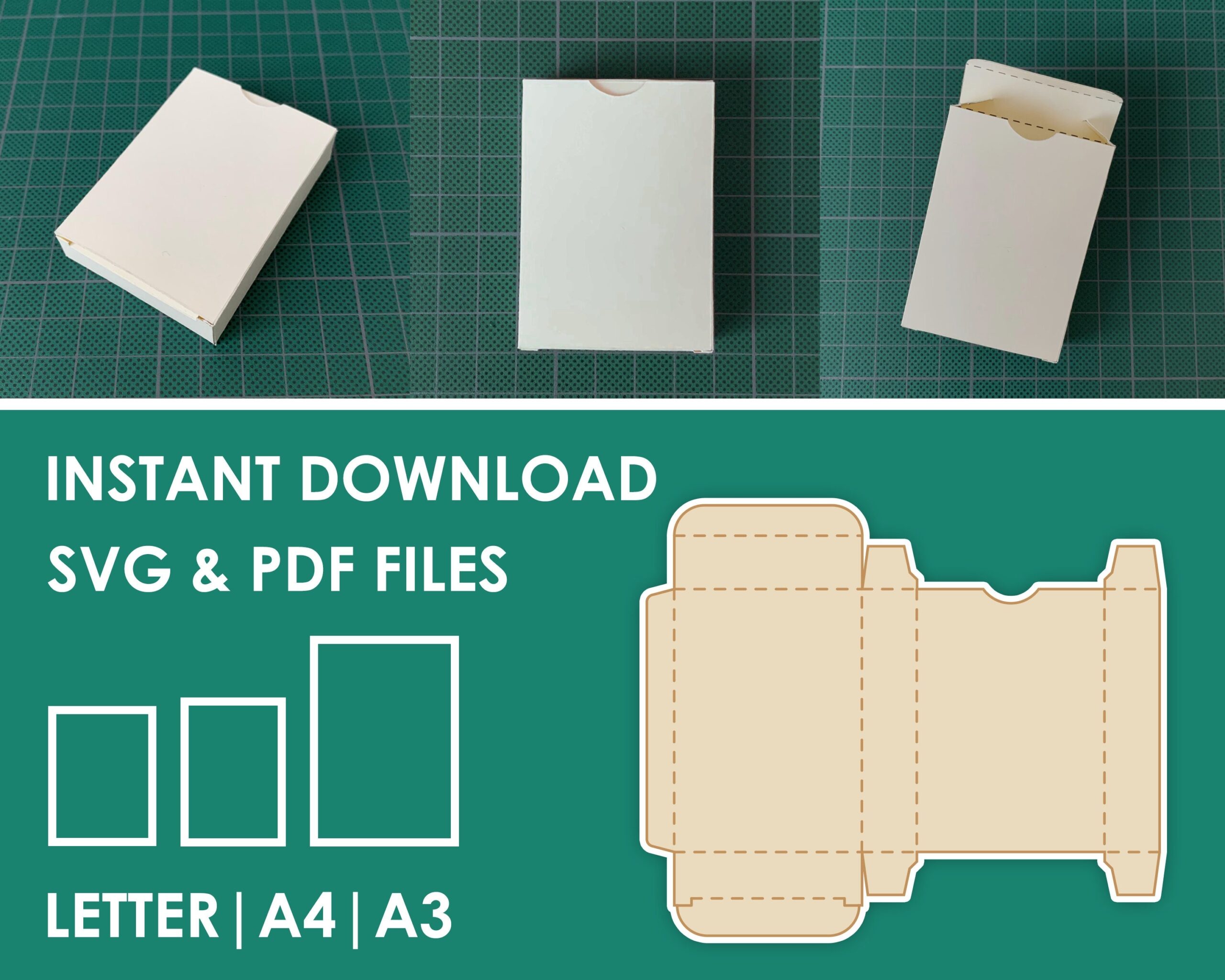 Playing Cards Box Template SVG PDF 8 5x11 A4 A3 Sheet Instant Download Etsy