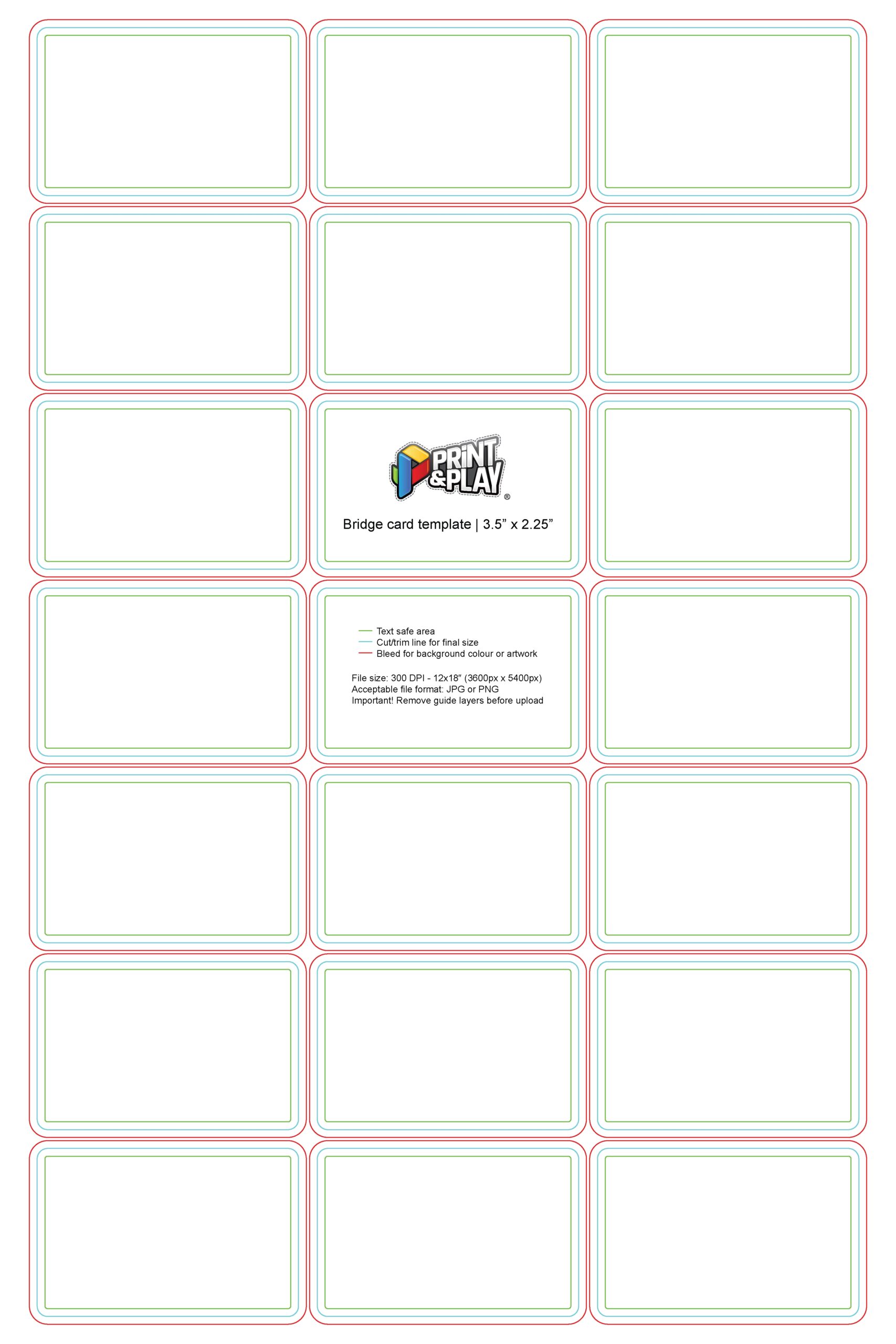 Playing Cards Formatting Templates Print Play