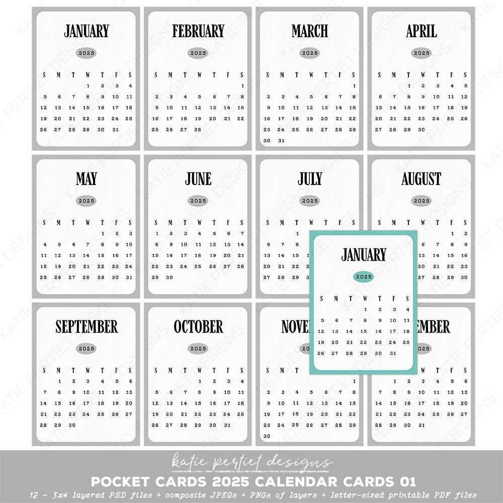 Pocket Cards 2025 Calendar 3 4 Cards And Templates 01 Katie Pertiet Designs