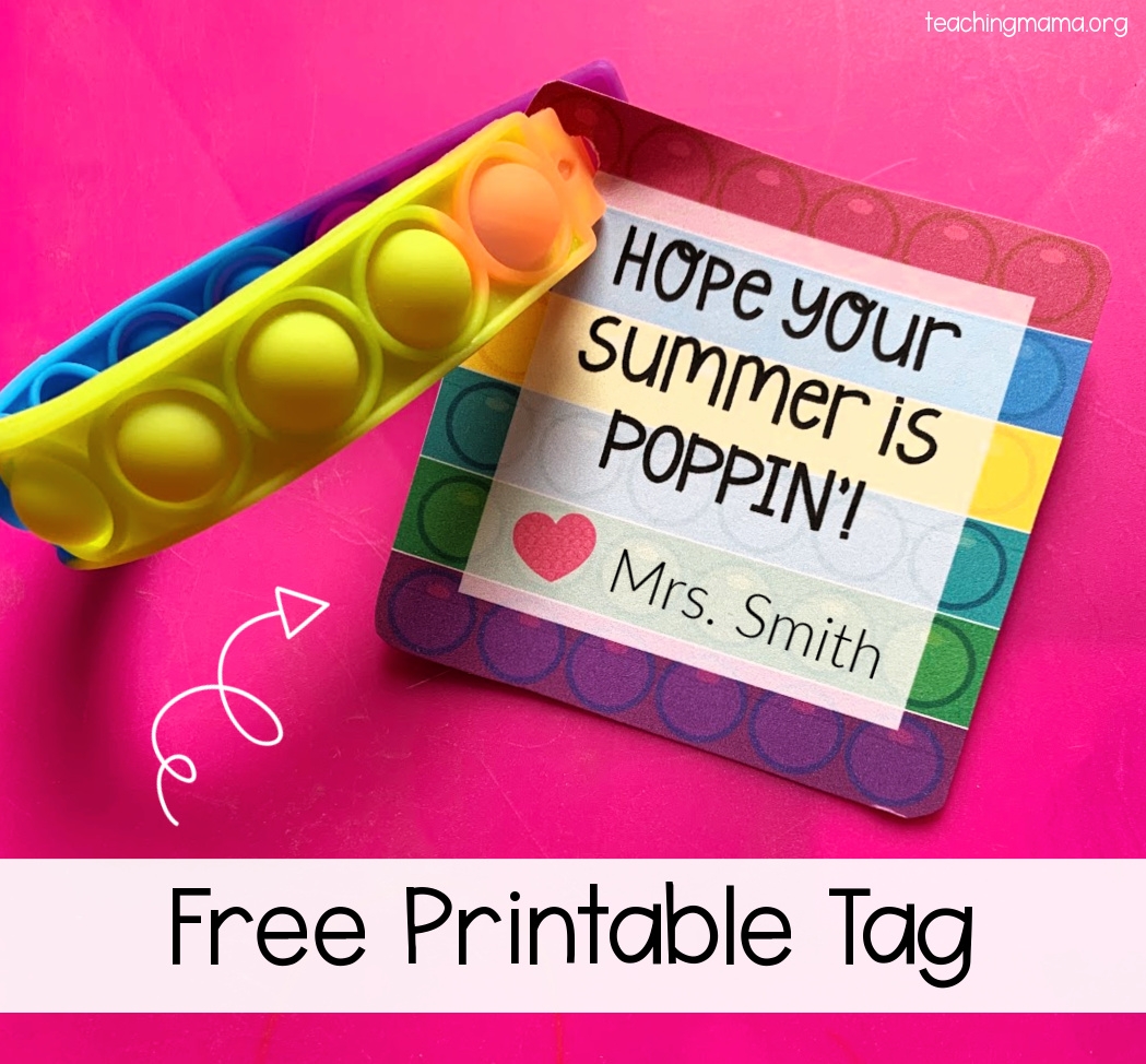 Poppin Summer Gift Tag Teaching Mama
