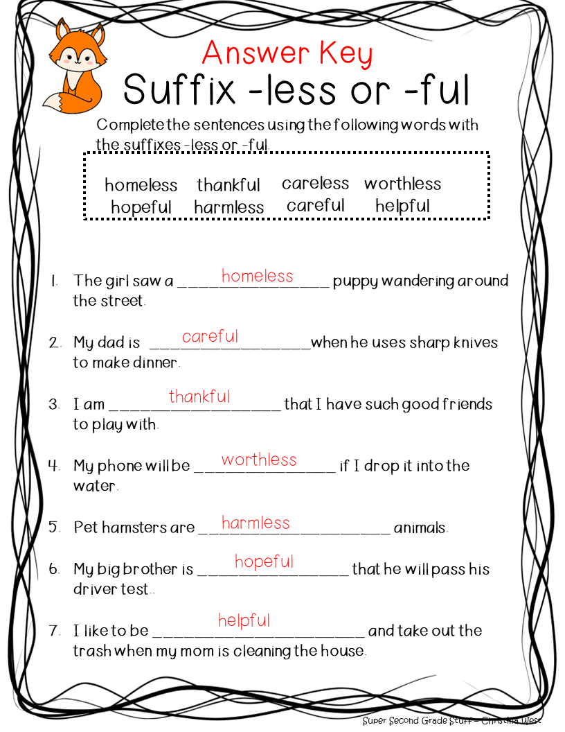 Prefix Suffix Free Printable Worksheet Grade 3