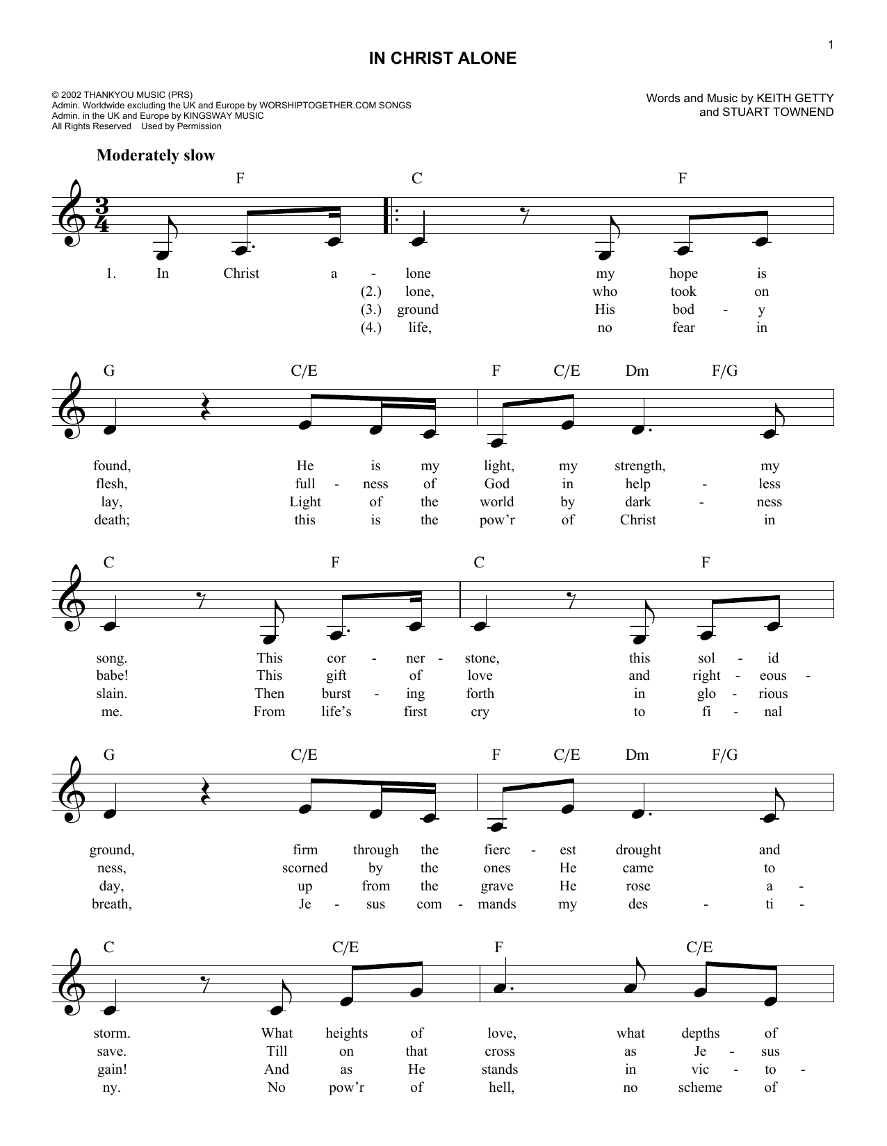 Print And Download In Christ Alone Sheet Music Sheet Music Download Print In Christ Alone
