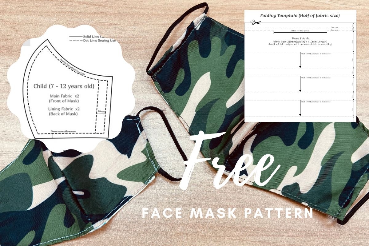 Printable 3D Face Mask Patterns Olson Pleated Sewing Guide PDF Beadnova