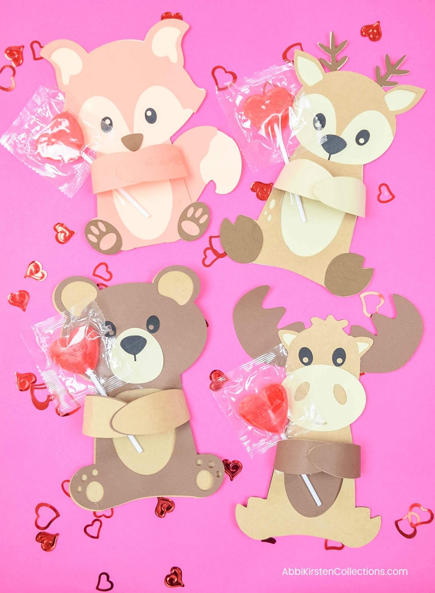 Printable Animal Valentines Candy Huggers Abbi Kirsten Collections