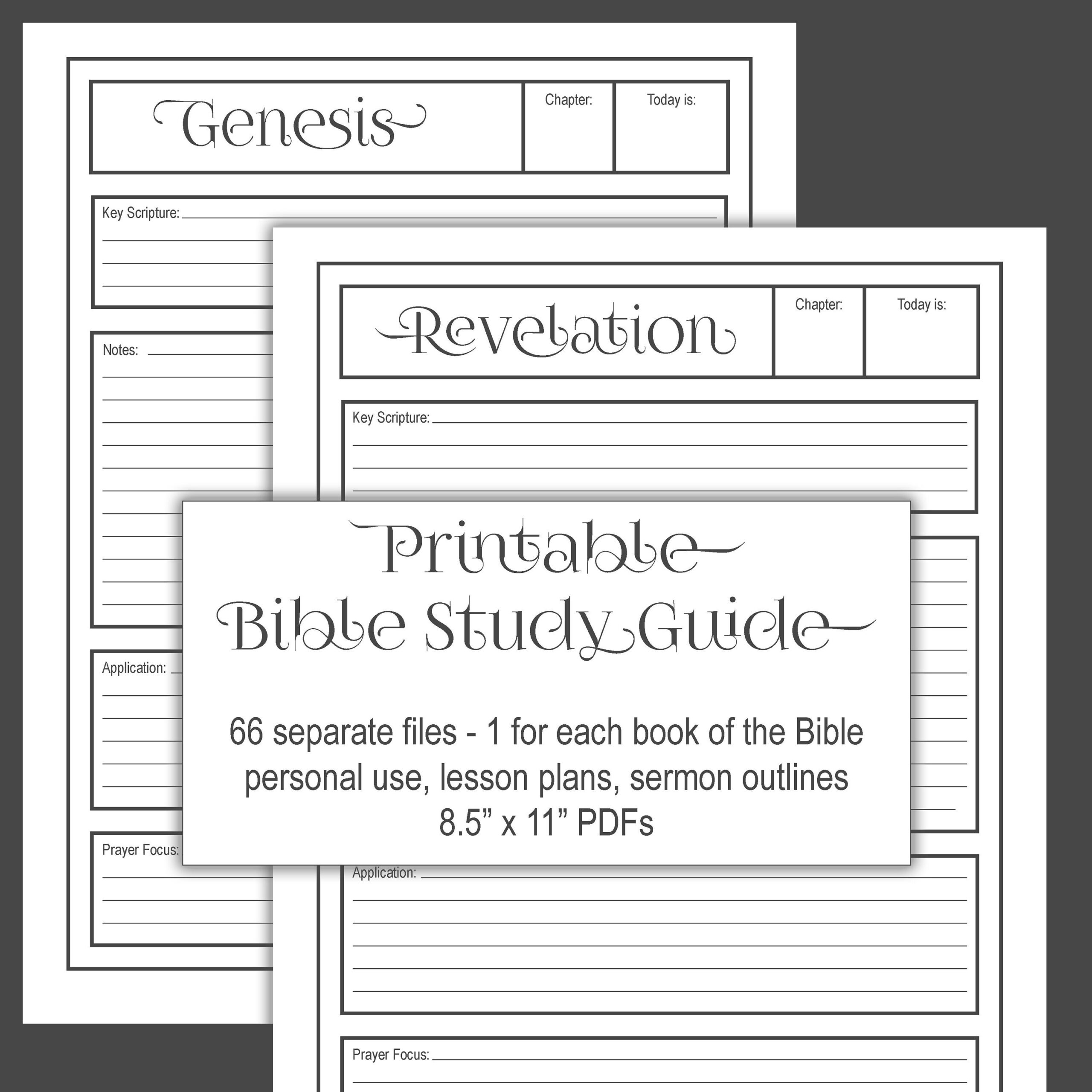 Printable BIBLE JOURNAL Study Sheets Sunday School Lesson Plans Sermon Notes Personal Bible Studies S O A P Sheet All 66 Bible Books Etsy