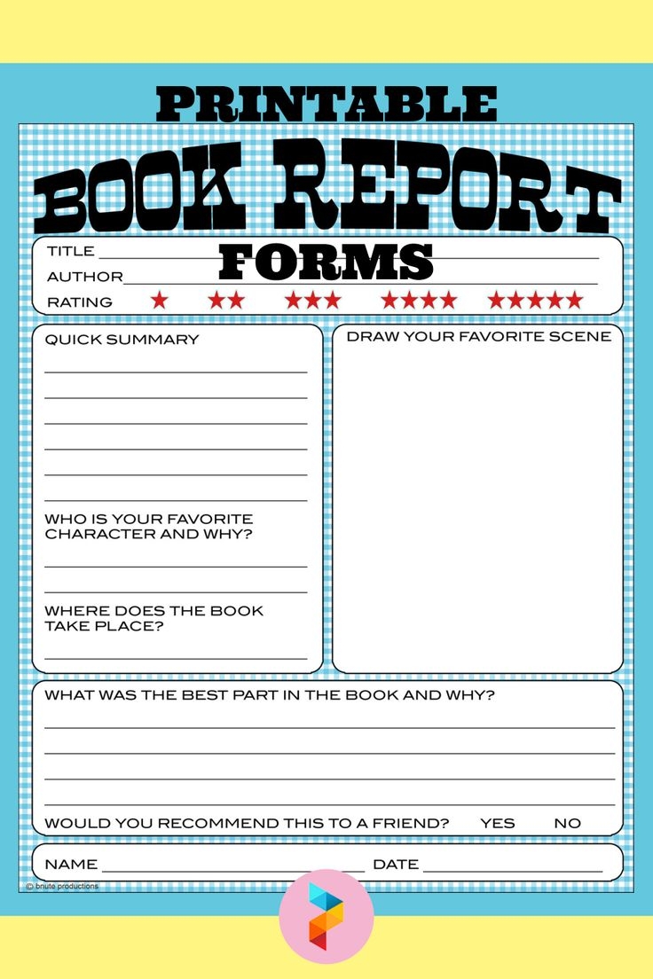 Printable Book Report Forms