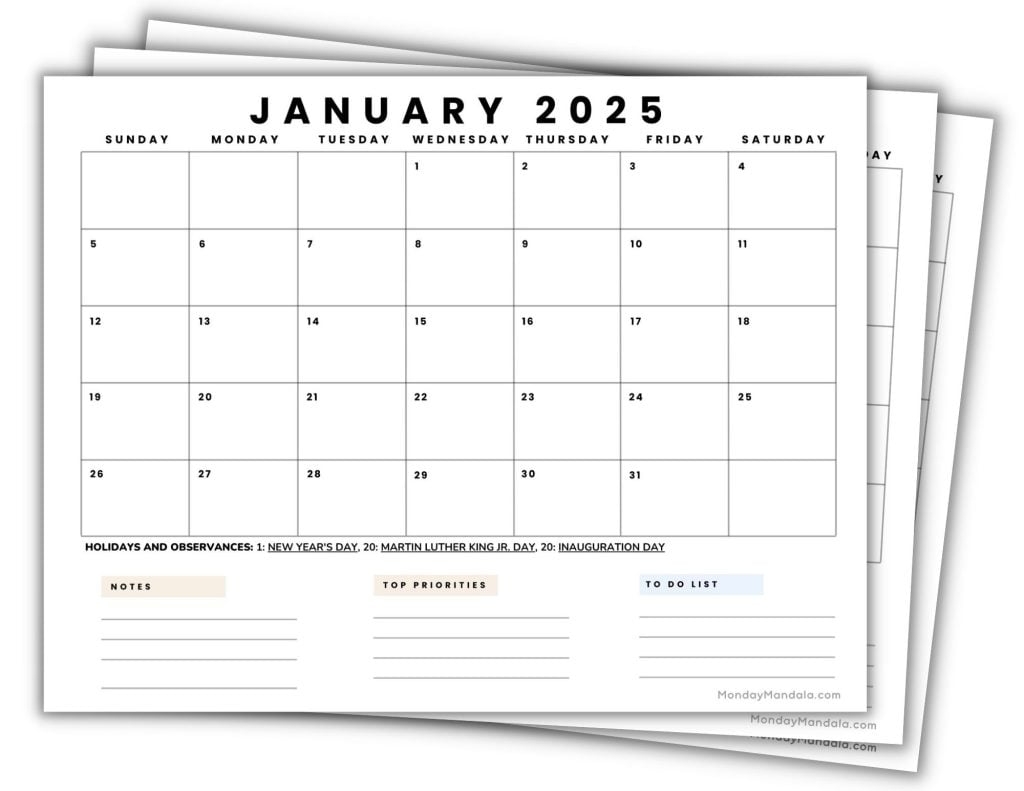 Printable Business Calendar 2025