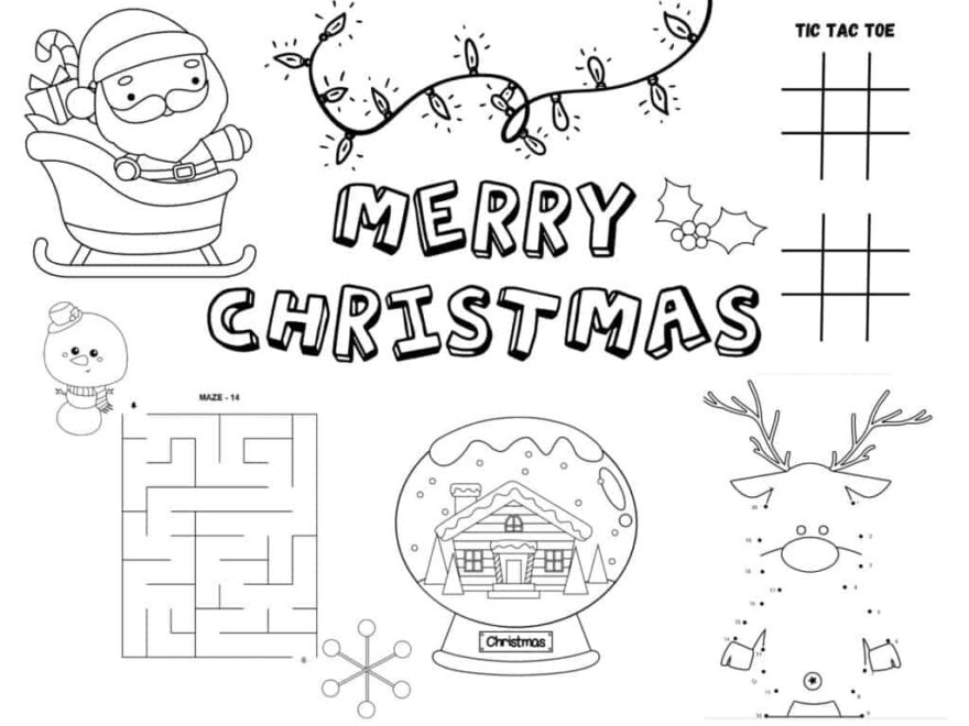 Printable Christmas Activity Placemat My Printable Home
