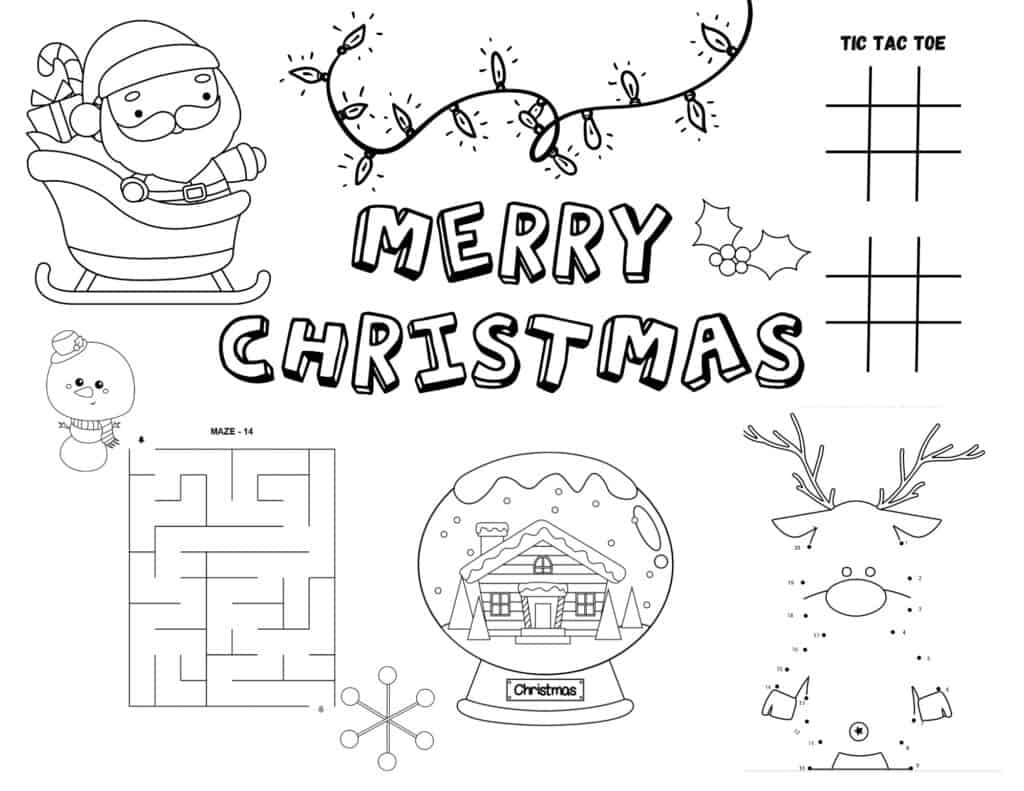 Printable Christmas Activity Placemat My Printable Home