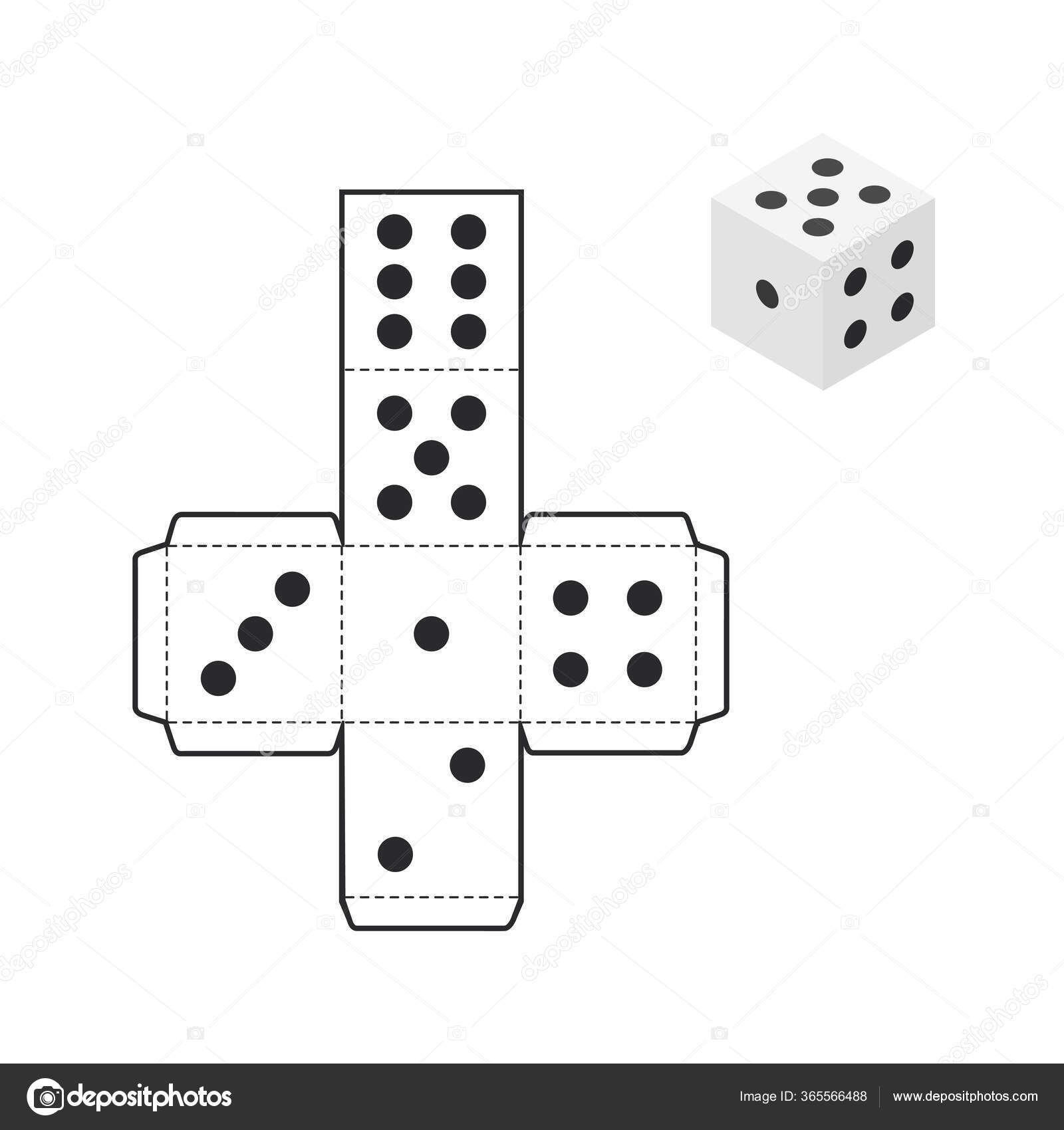 Printable Dice Template Isolated White Background Vector Illustration Stock Photo Shaposhnikova Tatiana 365566488