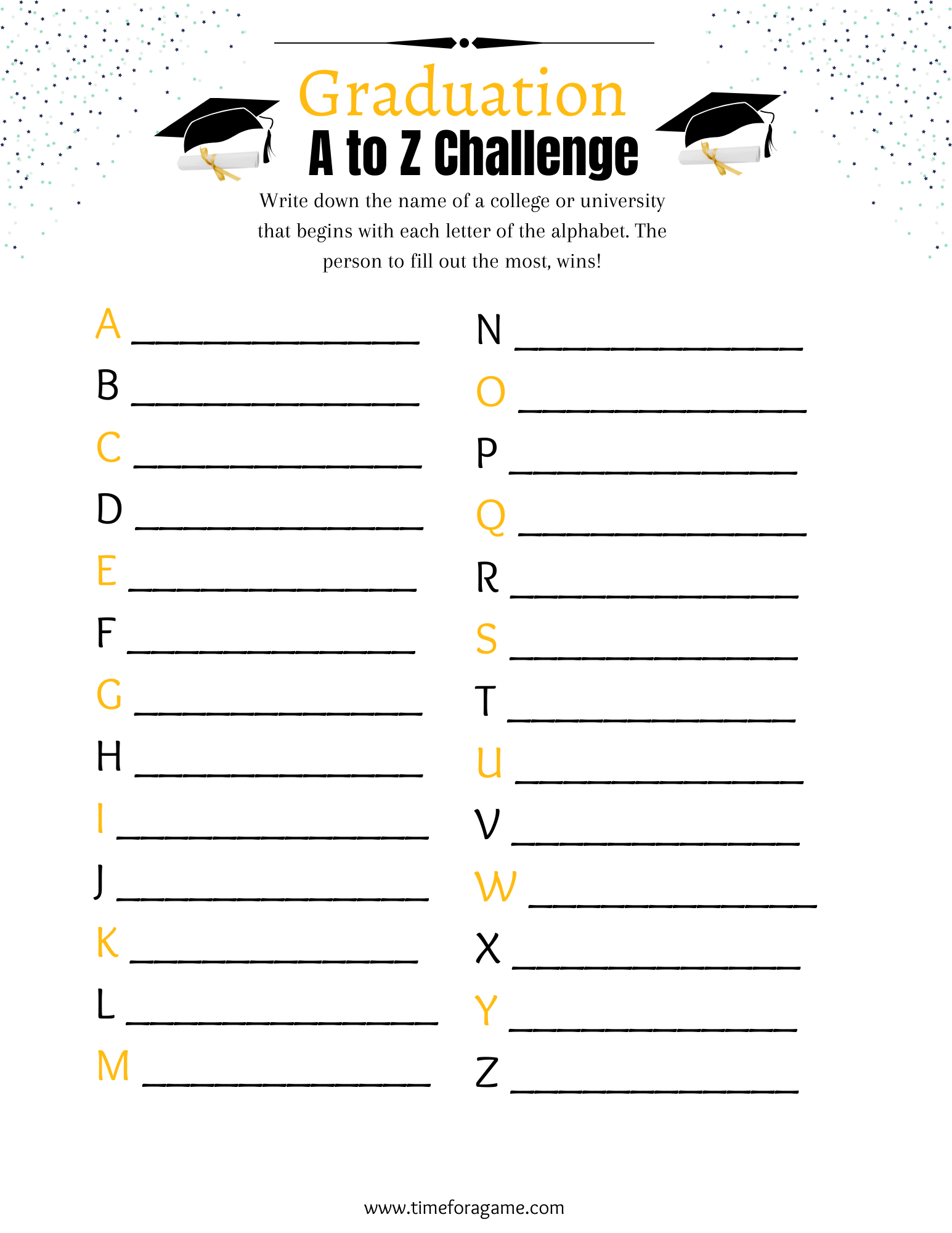 Printable Graduation Party Games Time For A Game