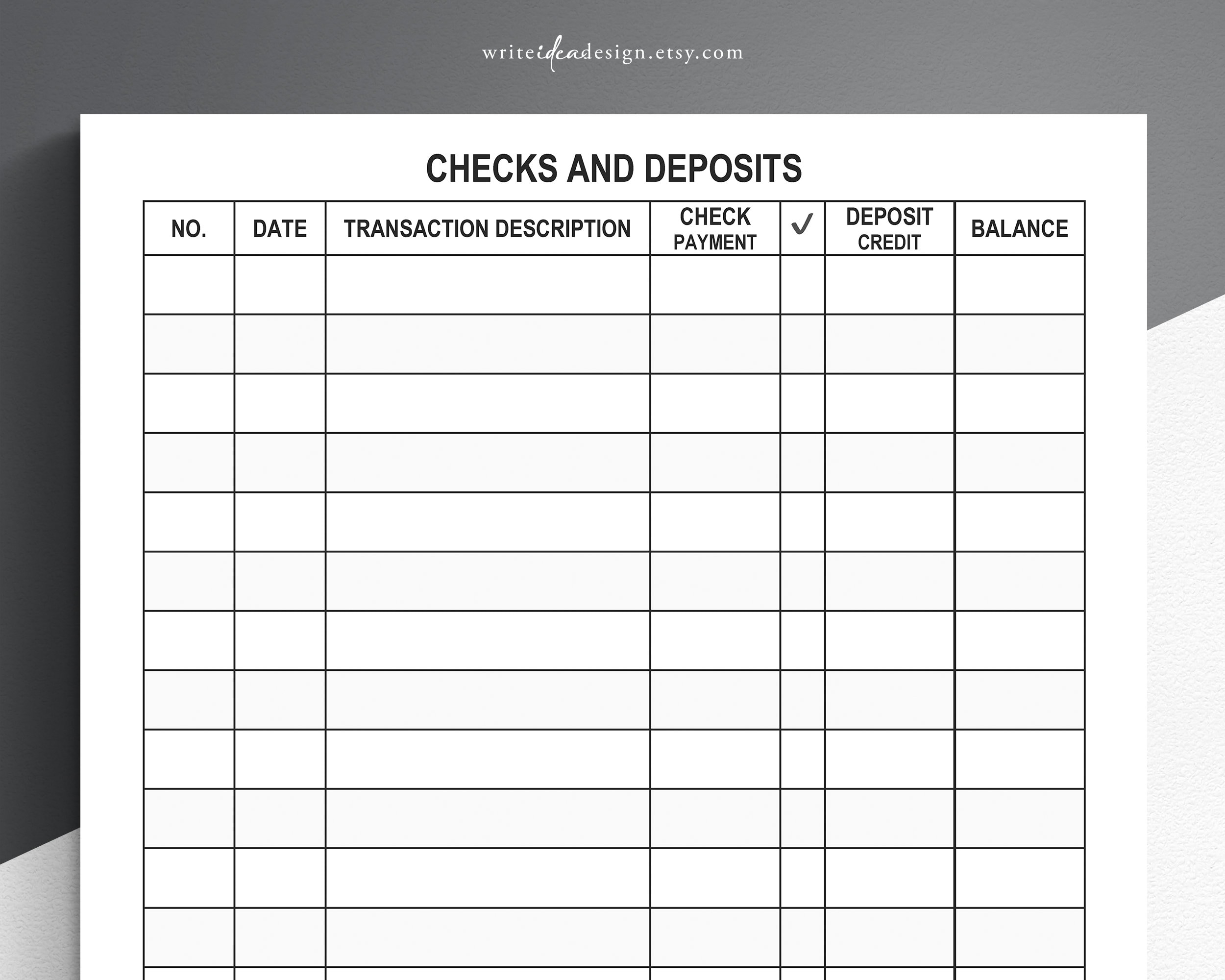 Printable Large Print Checkbook Register Large Print Check Register PDF Format US Letter Size Etsy Hong Kong