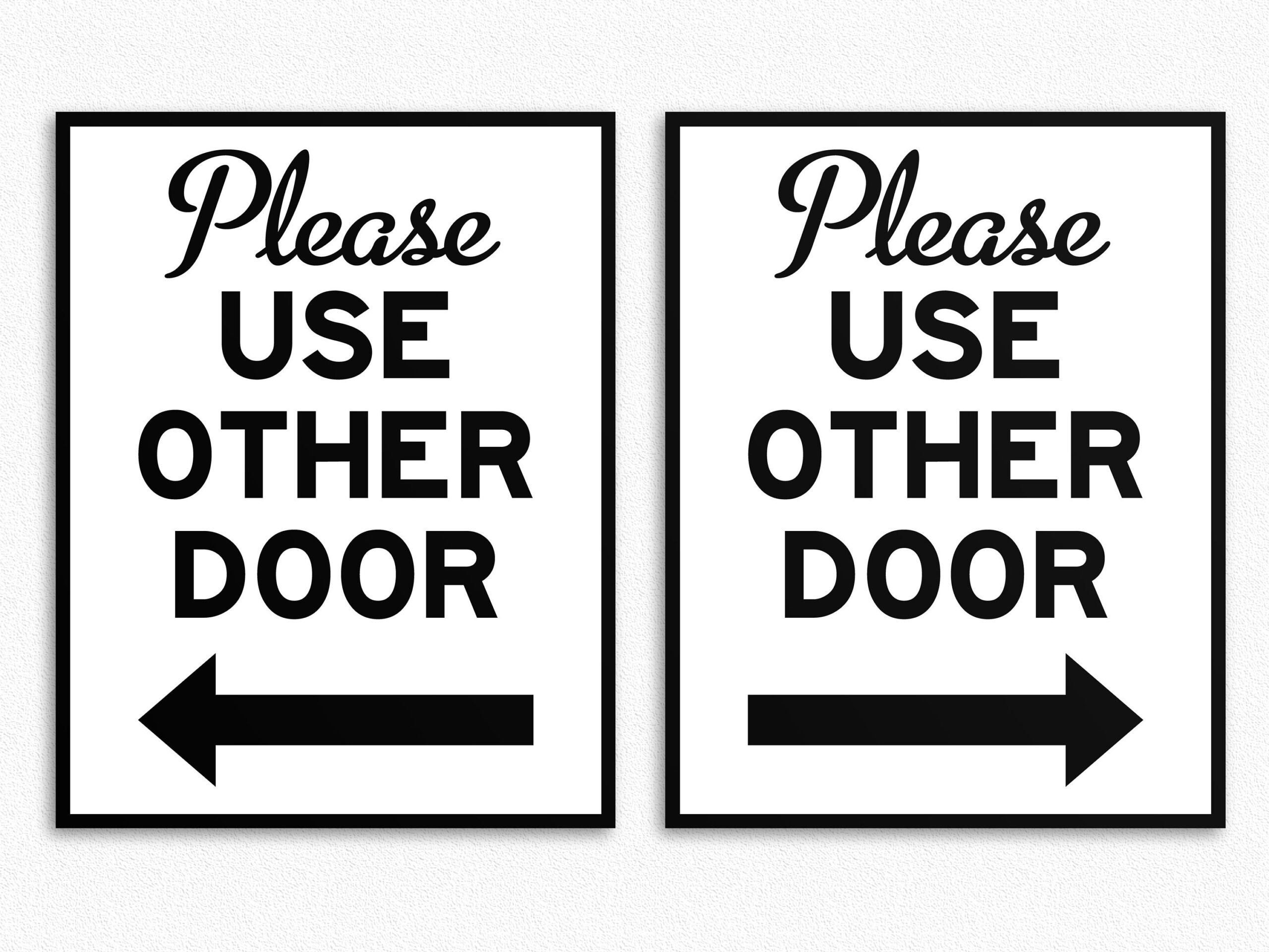Printable Please Use Other Door Signs Left And Right Arrow Versions US Letter And A4 Sizes Instant Download PDF Etsy