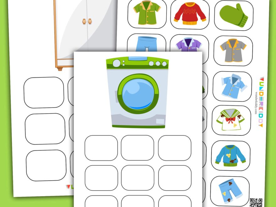 Printable Sorting Laundry Worksheets PDF For Toddlers