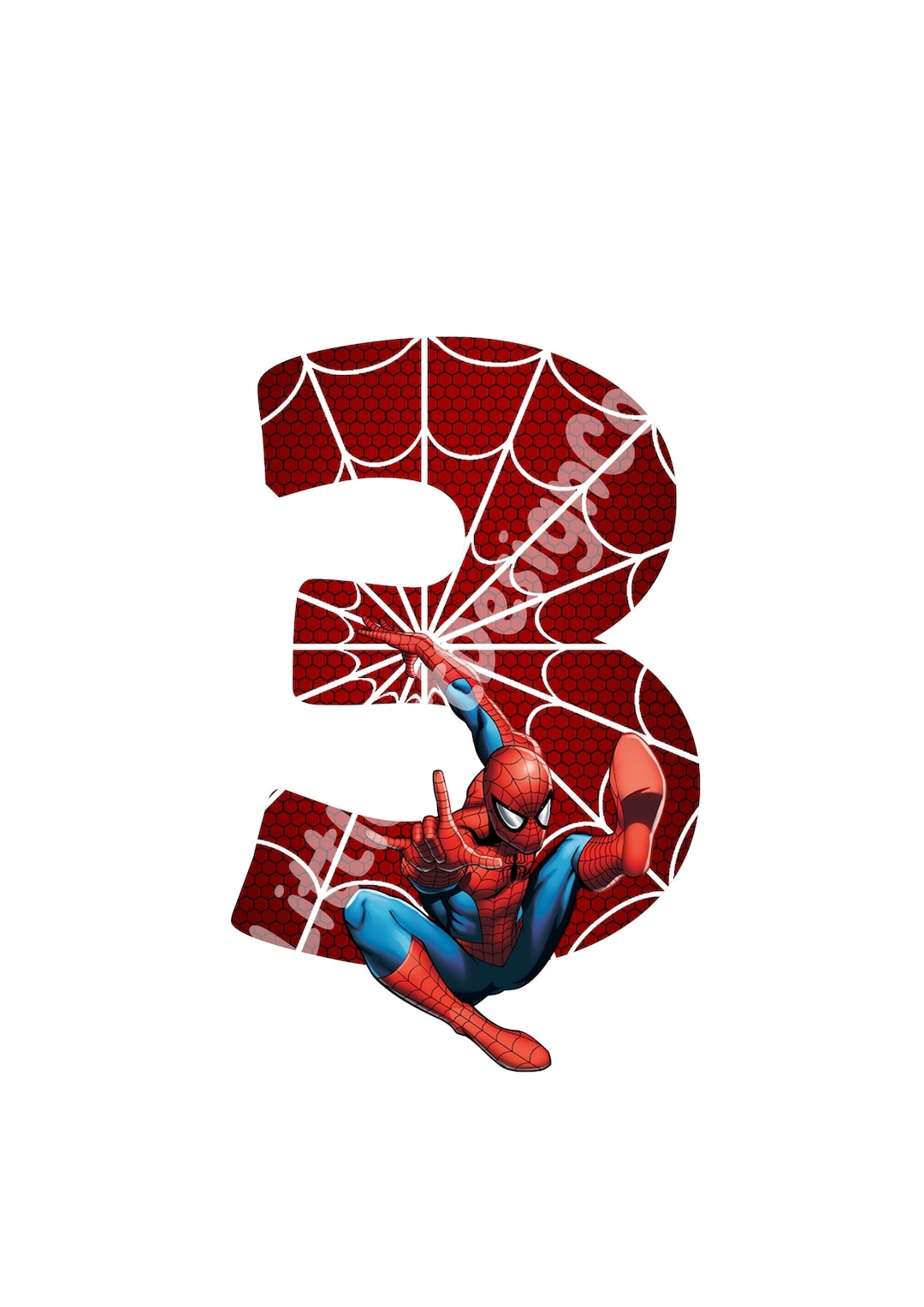 Printable Spiderman 3rd Birthday Cake Topper Digital Download Ready To Print And Handcut Instant Download PNG Etsy