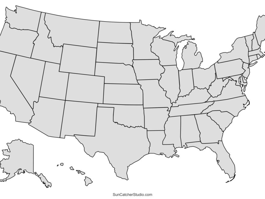 Printable US Maps With States USA United States America Free Printables Monograms Design Tools Patterns DIY Projects