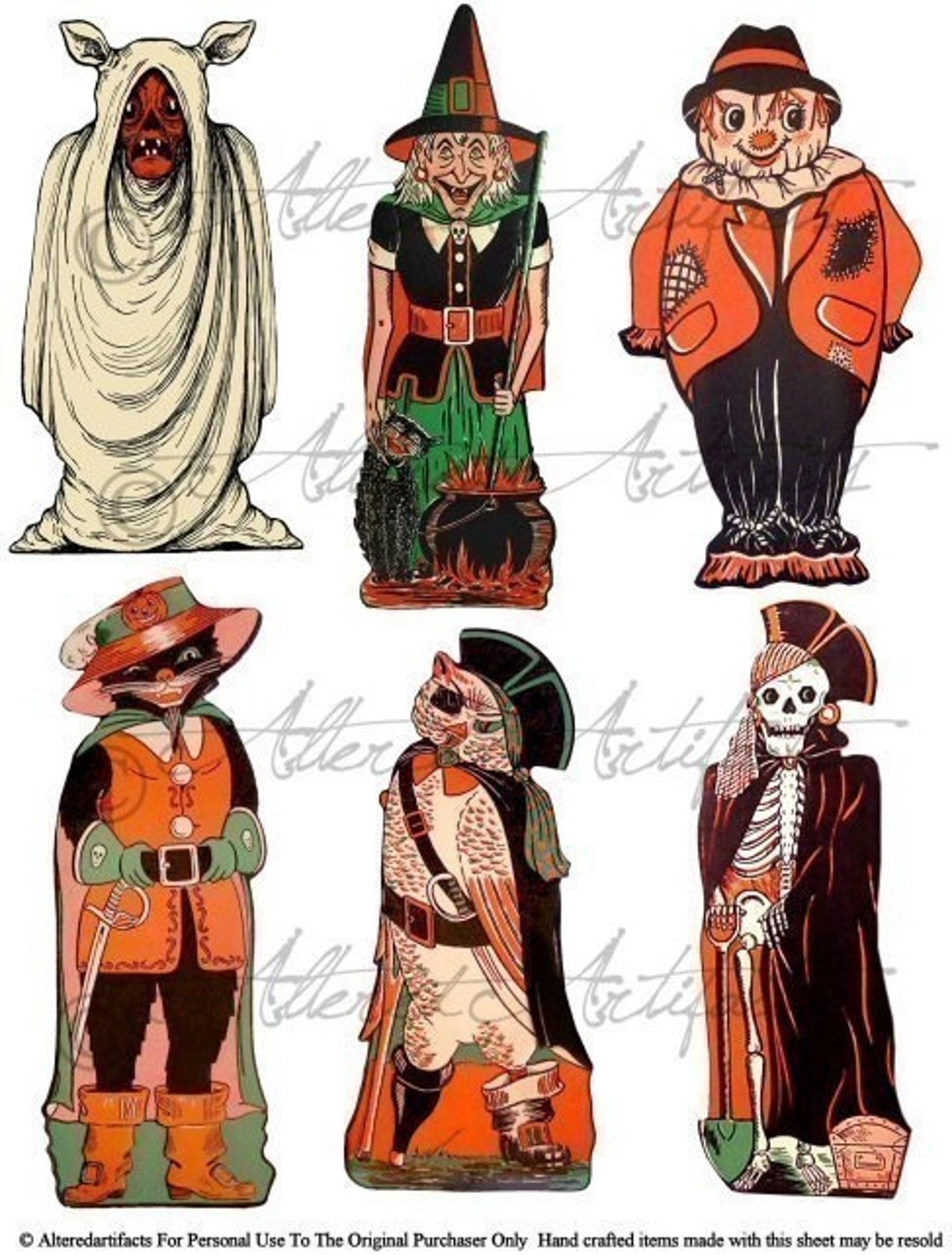 Free Printable Vintage Beistle Halloween Clip Art