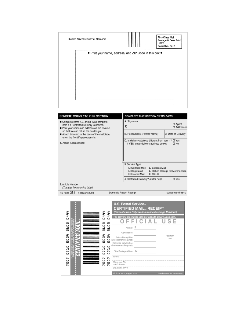 Ps Form 3811 Word Template Fill Online Printable Fillable Blank PdfFiller