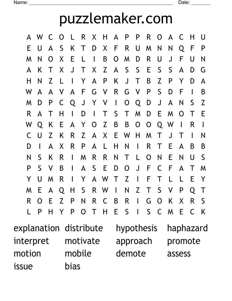Printable Free Crossword Puzzle Maker